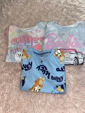 Barbie Kids Tops in Light Blue, Pink and Pastel Tie-Dye
